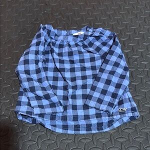 Vineyard Vines Toddler blue plaid long sleeve shirt 2T